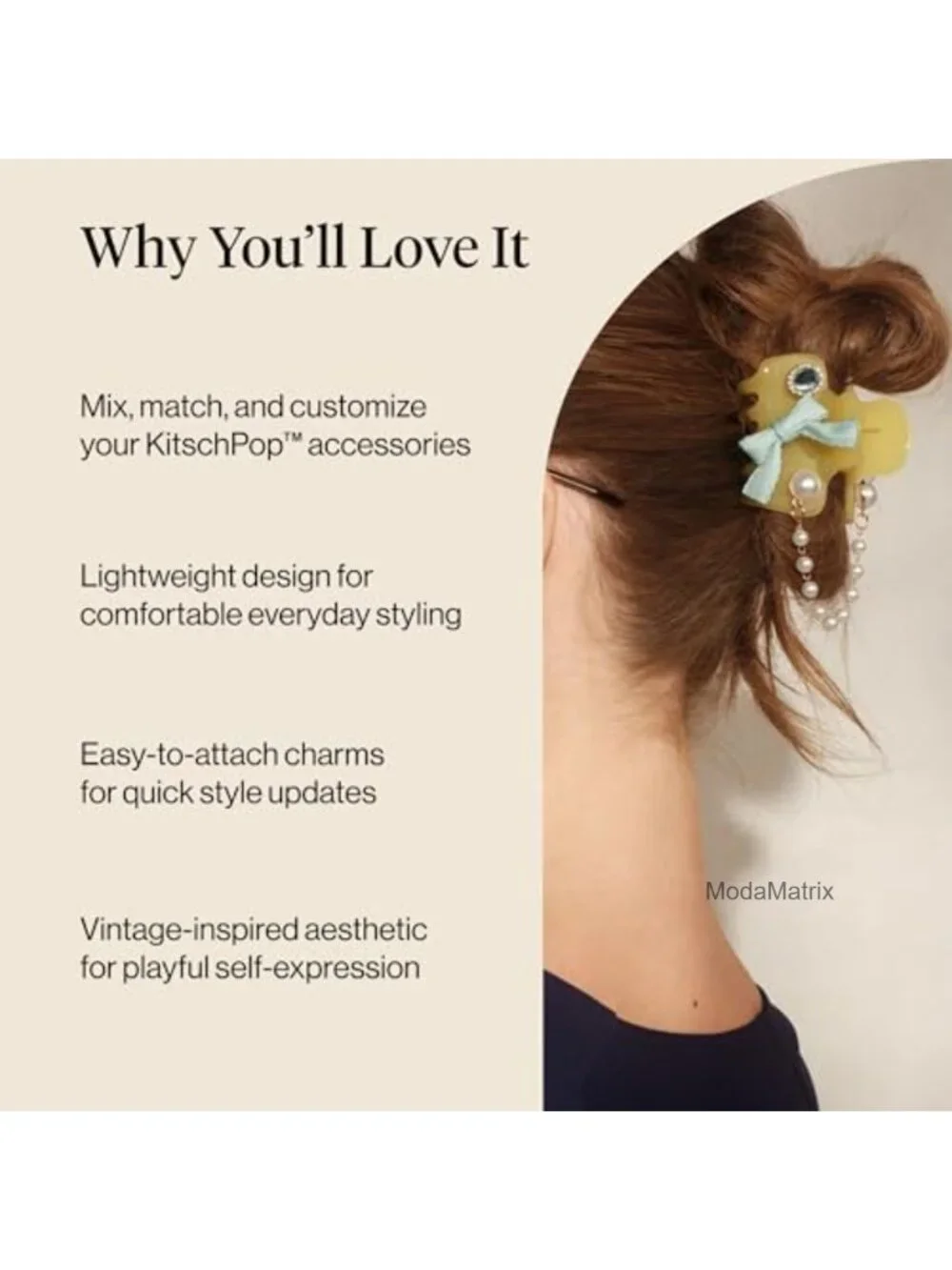 Interchangeable Charm Set for Hair Clips and Brushes - 6pcs Durable Assorted